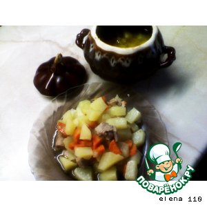 Рецепт Жаркое из индейки с овощами в горшочке