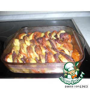 Рецепт Картофель с помидорами и луком