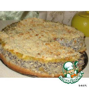 Рецепт Творожный пирог с маково-яблочной начинкой