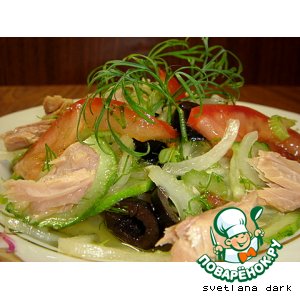 Рецепт Овощной салат с консервированным тунцом