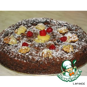 Рецепт Шоколадно-вишневый пирог с грецкими орехами