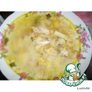 Рецепт: Суп рисовый на курином бульоне