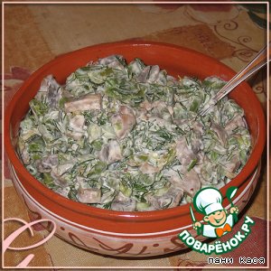 Рецепт Салат с грибами и зеленой фасолью
