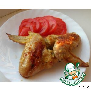 Рецепт Куриные крылышки, маринованные в соусе «Карри»
