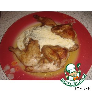 Рецепт Жареная курица со сметанно-чесночным соусом