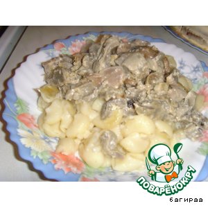 Рецепт Желудки куриные с грибами "Oбъедение"