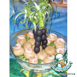 Рецепт Салат "Весенний остров" с пальмами