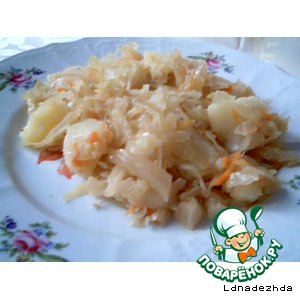 Рецепт Капуста квашеная тушеная с картошкой