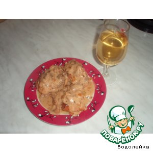 Рецепт: Курица в винном соусе