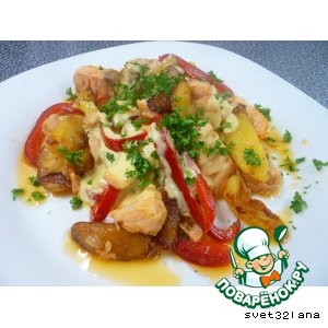Рецепт Жареный лосось с картошечкой