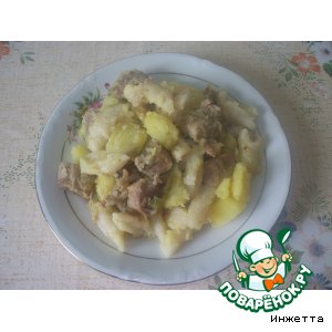 Рецепт: Галушки с мясом и картофелем