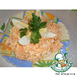 Рецепт Салат из редьки, моркови и яйца