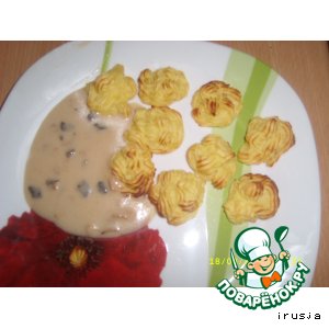 Рецепт Картофельные розочки с грибным соусом