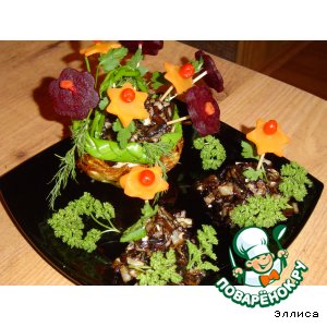Рецепт Грибное рагу c вареными овощами "На цветочной поляне"