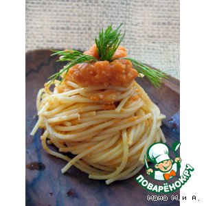 Рецепт Спагетти под морковно-ореховым соусом