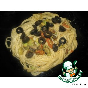 Рецепт Спагетти с шампиньонами и авокадо