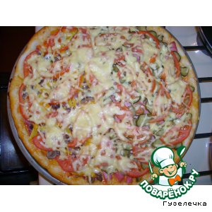 Рецепт: Пицца "Сытное ассорти"