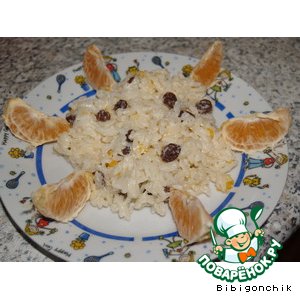 Рецепт Рисовая каша с мандарином и изюмом