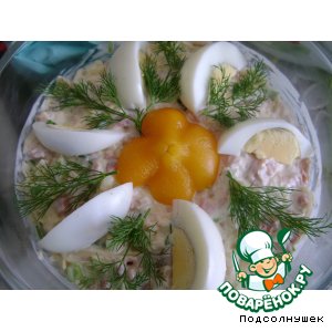Рецепт Салатик"Курочка в ананасах"