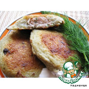 Рецепт Драники с мясной начинкой