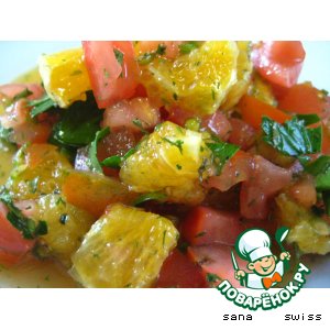 Рецепт Апельсиново - томатный салат