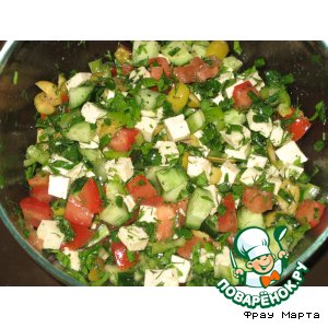 Рецепт: Овощной салат с брынзой
