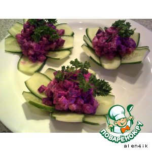 Рецепт Огуречные корзиночки с салатом