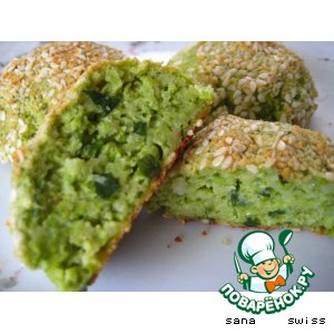 Рецепт: Крокеты   из   зеленого   горошка   с   сыром   и   чесноком