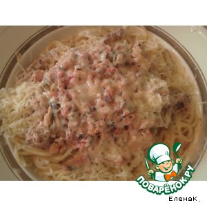 Рецепт: Паста с морепродуктами в томатно-сливочном соусе
