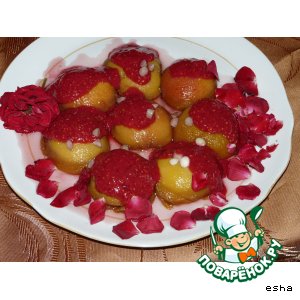 Рецепт Персики в лепестках роз