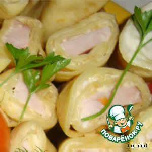 Рецепт Блины с куриной грудкой