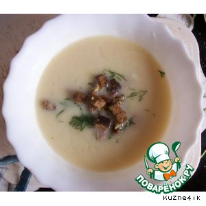 Рецепт Суп-пюре из цветной капусты с фрикадельками и чесночными гренками