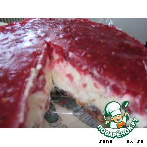 Рецепт Творожный    торт-десерт   с   желе   из   красной   смородины