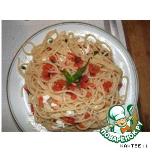 Рецепт Спагетти с творогом и помидорами:)