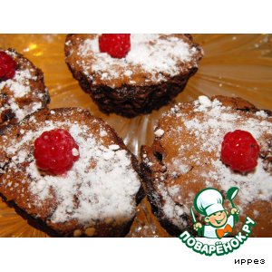 Рецепт Малиновые кексы-брауни с шоколадом
