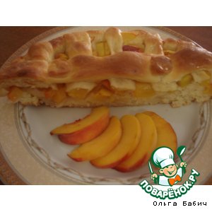Рецепт Открытый пирог с персиками