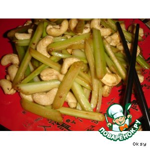 Рецепт Жареный сельдерей с кешью по-китайски