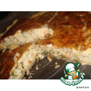 Рецепт Запеканка с копченым лососем и сыром