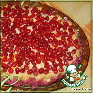 Рецепт Куриный салат "Рубиновые бусинки"