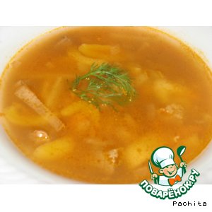 Рецепт Суп мясной с курагой