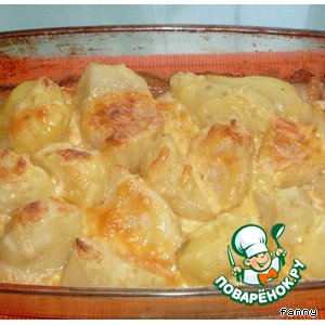 Рецепт Печеный картофель под белым соусом