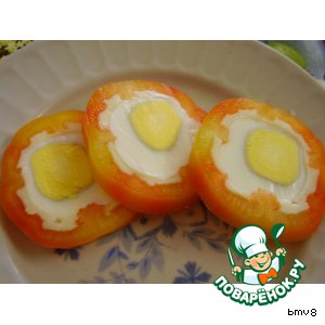 Рецепт: Перец, фаршированный яйцом