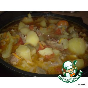 Рецепт Баранина с баклажанами, картофелем, перцем и помидорами