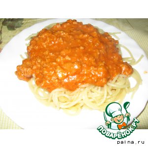 Рецепт: Спагетти под соусом Болоньез