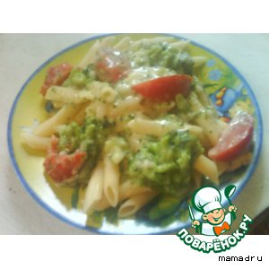 Рецепт Макароны в сливочном соусе с овощами