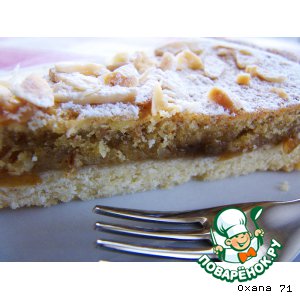 Рецепт Итальянский торт-кростатa с вареньем из крыжовника. Crostata con marmellata di uva spina e crema frangipane