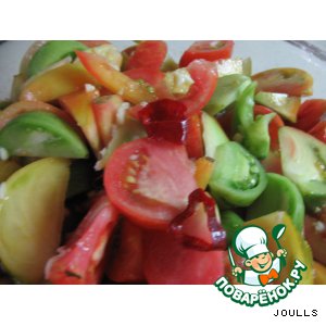 Рецепт: Салат из зеленых недозрелых помидоров