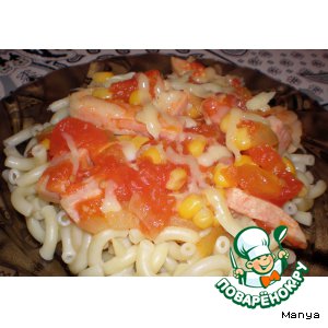 Рецепт Макароны с ветчиной и томатным соусом