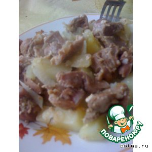 Рецепт Желудочки куриные с картофелем в "рукаве"
