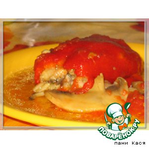 Рецепт Перцы печеные, с грибами и курицей